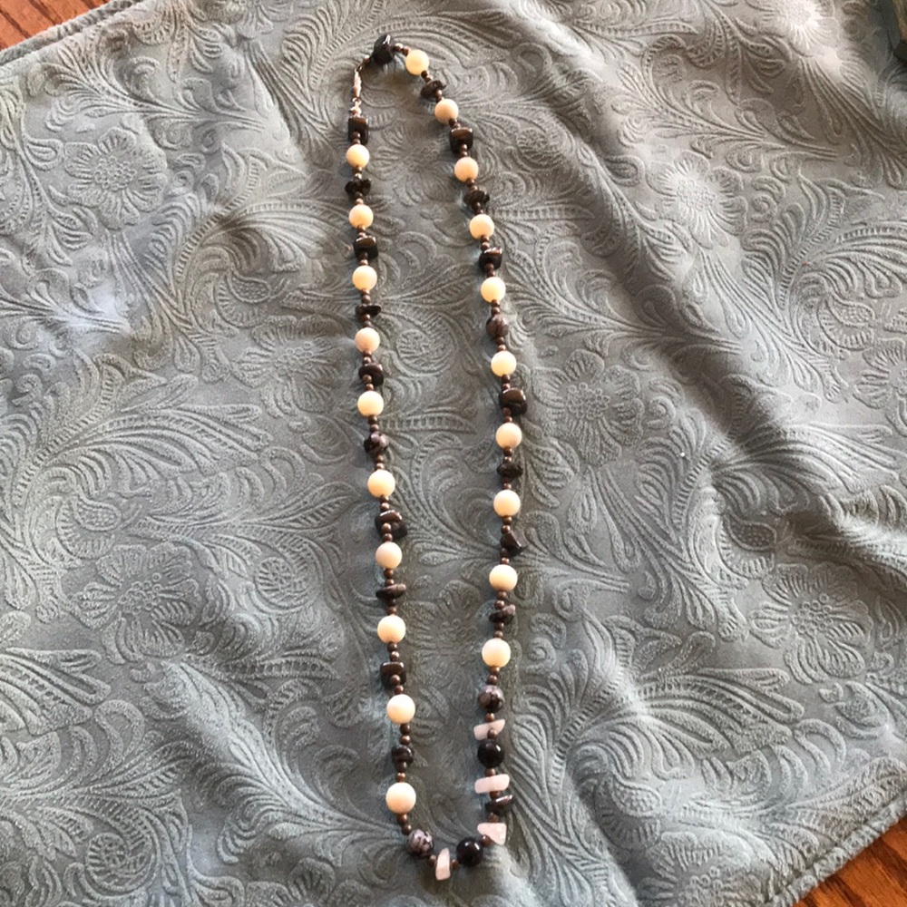 Black and white beaded necklace.